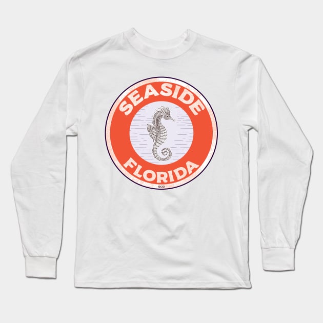 Seaside Florida Crab 30A 30 A Emerald Coast Walton County Long Sleeve T-Shirt by TravelTime